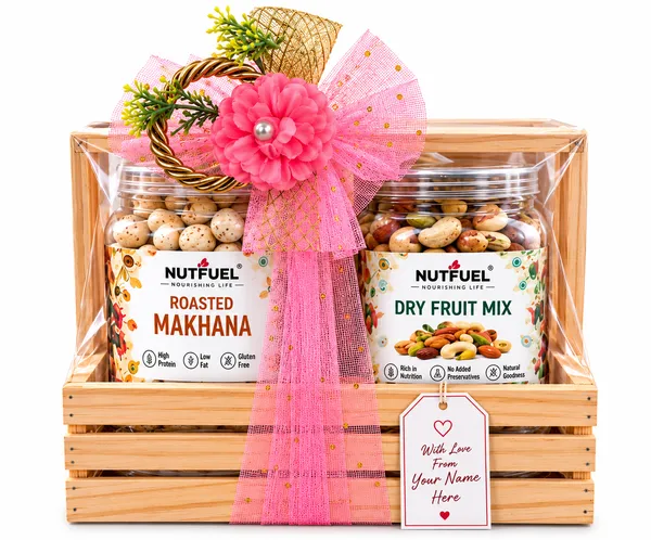 NUTFUEL_Premium_Gift_Hamper_|_Roasted_Makhana_75_Gm_&_Dry_Fruit_Mix_200_Gm_|_Healthy_Dry_Fruit_Gift_Box_|_Beautifully_Packed_Gift_for_Diwali,_Birthday,_Corporate_&_Festive_Occasions