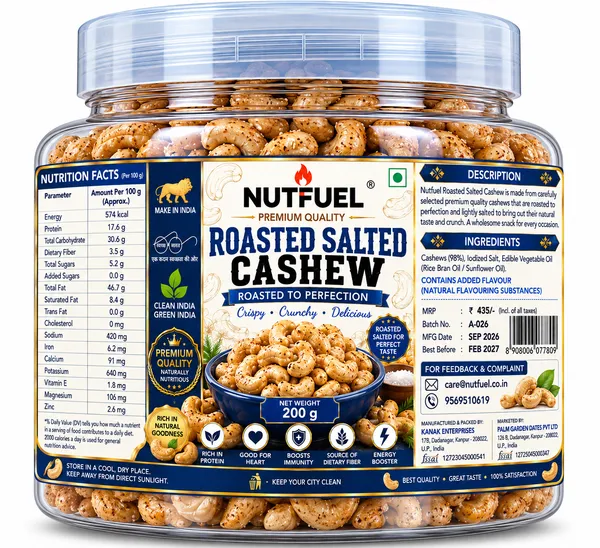 NUTFUEL_Roasted_Salted_Cashews_200g_|_Crunchy_&_Delicious_Roasted_Kaju_|_Premium_Quality_Salted_Cashew_Nuts_|_Perfect_Everyday_Snack