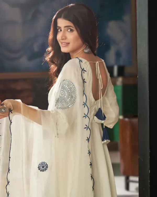 White_Premium_And_Fancy_Design_Soft_Cotton_Blends_Anarkali_Gown_For_Women