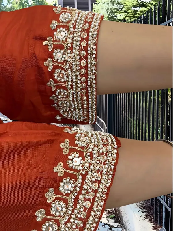 Rust_Orange_Premium_And_Fancy_Design_Chanderi_Kurti_Set_For_Women