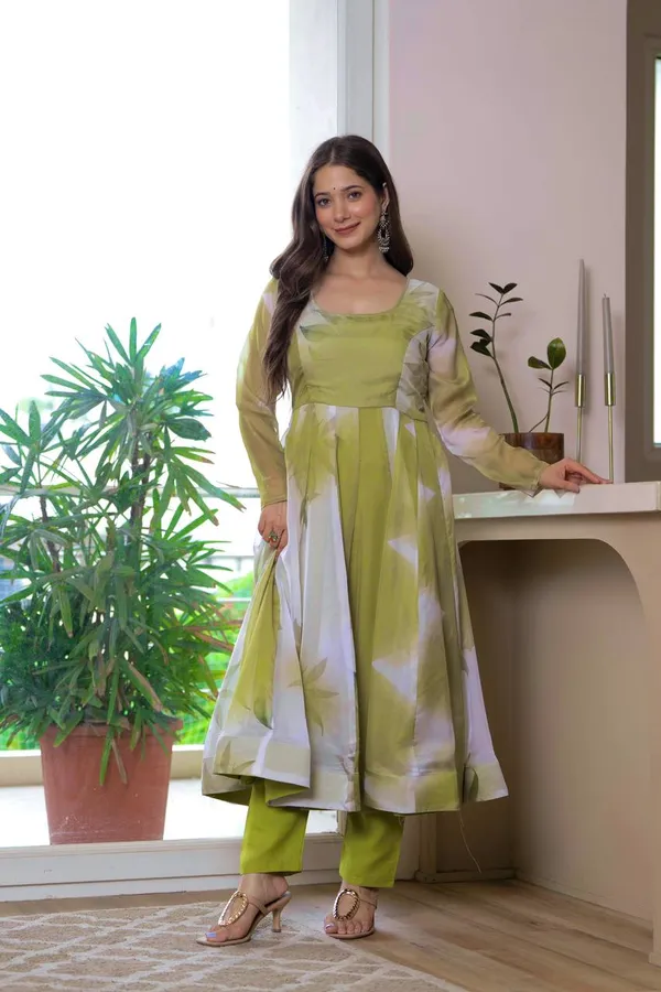 Green_And_White_Premium_And_Fancy_Design_Pure_Soft_Lightweight_Organza_Kurti_Set_For_Women