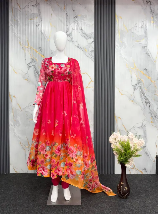 Red_Premium_And_Fancy_Design_Pure_Soft_Lightweight_Organza_Gown_Set_For_Women