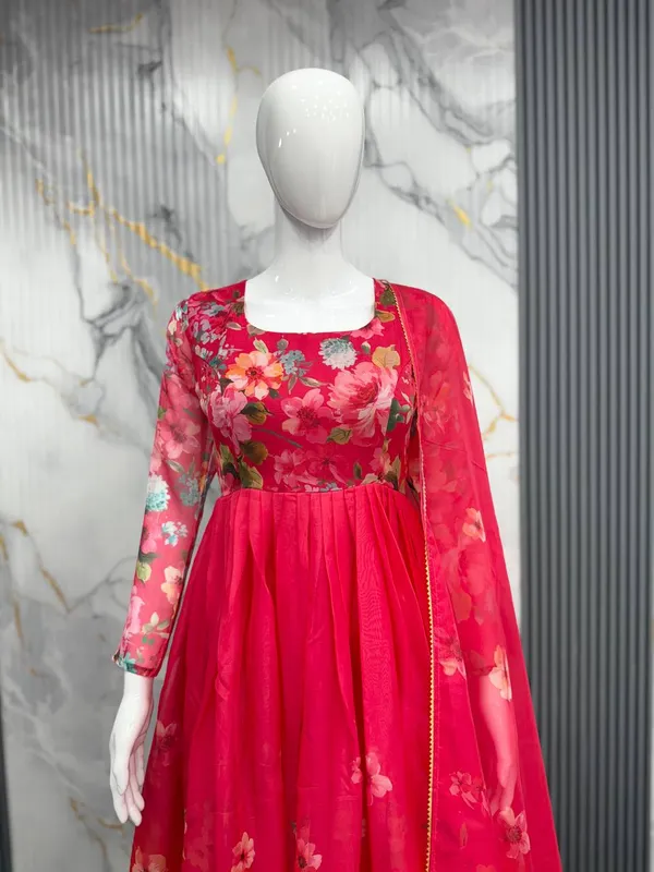 Red_Premium_And_Fancy_Design_Pure_Soft_Lightweight_Organza_Gown_Set_For_Women