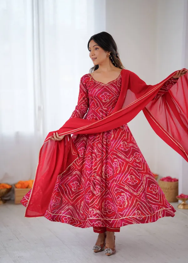 Red_Premium_And_Fancy_Design_Viscose_Rayon_Gown_Set_For_Women
