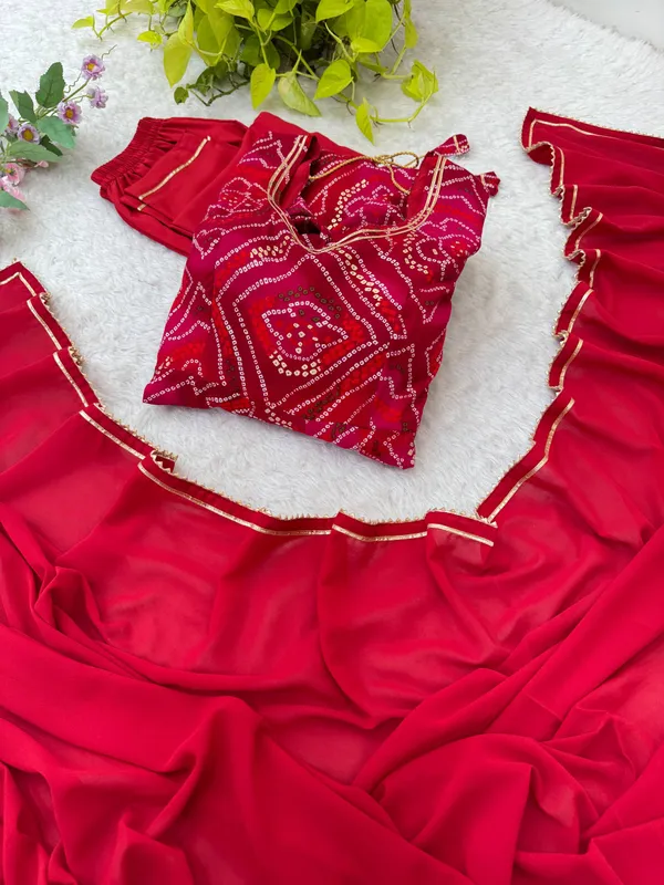 Red_Premium_And_Fancy_Design_Viscose_Rayon_Gown_Set_For_Women