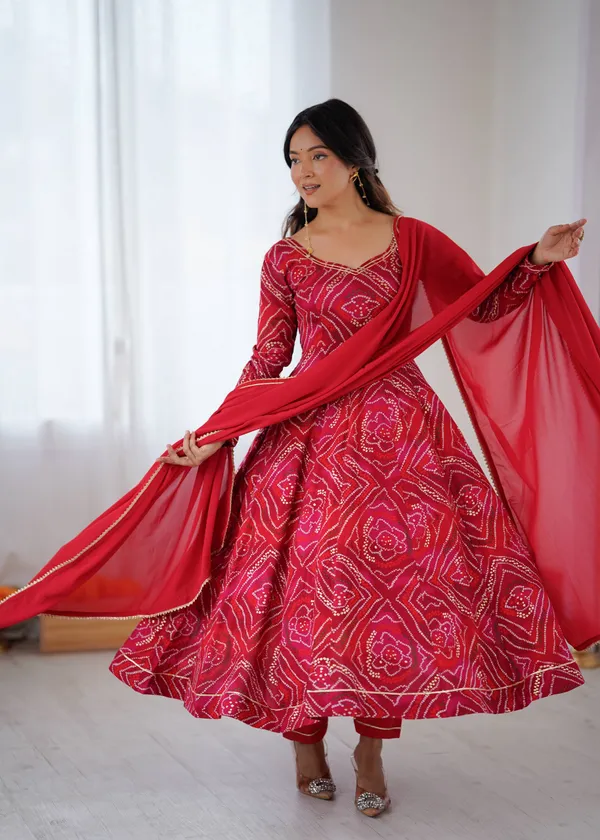 Red_Premium_And_Fancy_Design_Viscose_Rayon_Gown_Set_For_Women