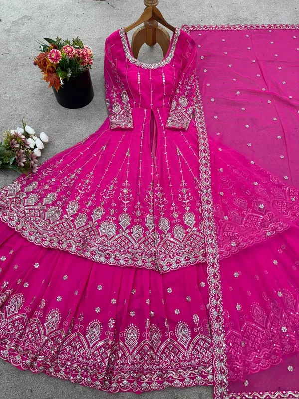 Pink_Premium_And_Fancy_Design_Faux_Georgette_Lehenga_Set_For_Women