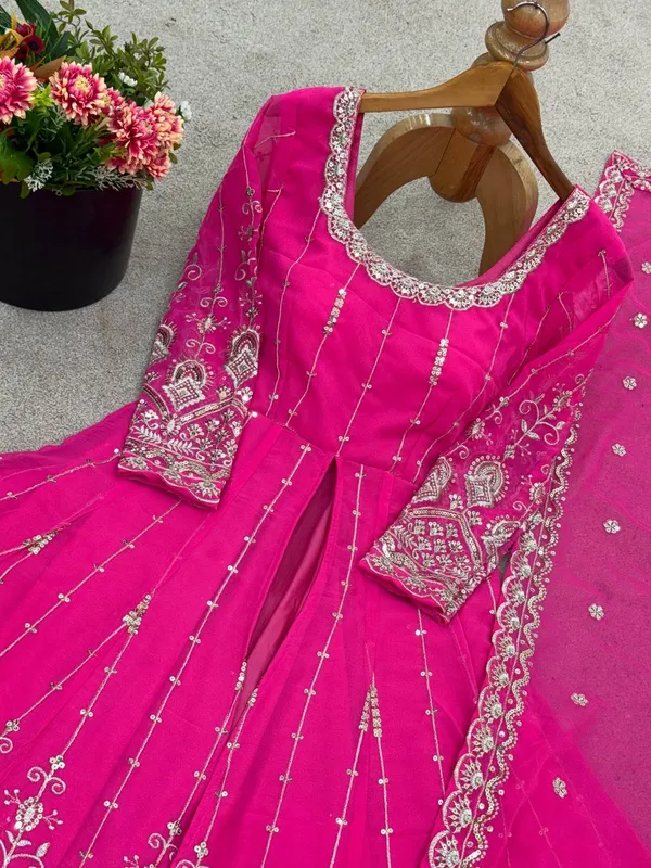 Pink_Premium_And_Fancy_Design_Faux_Georgette_Lehenga_Set_For_Women