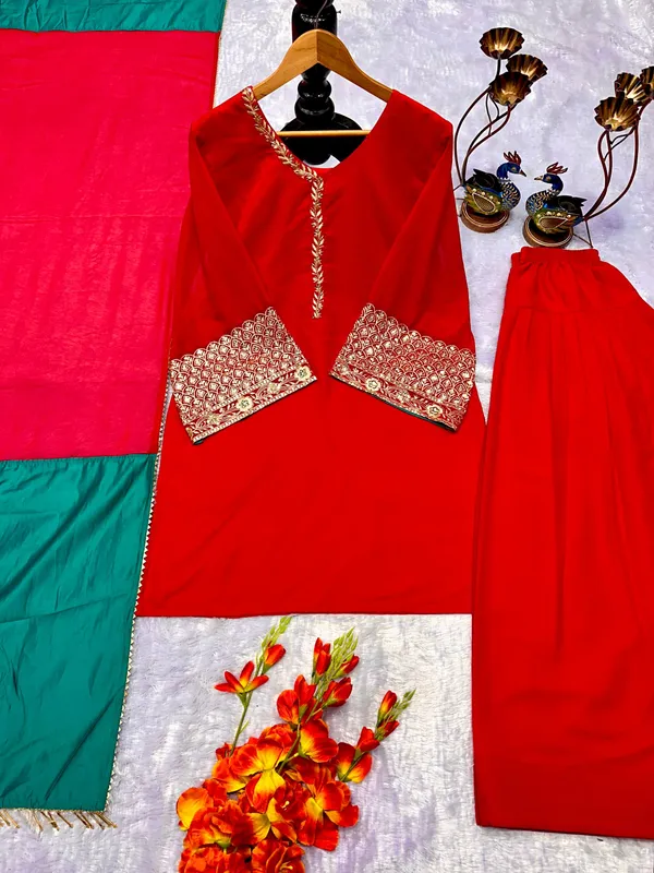 Red_Premium_And_Fancy_Design_Faux_Georgette_Farsi_Suit_Set_For_Women