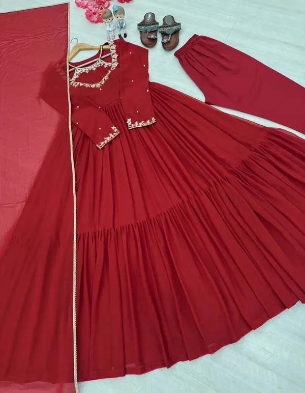 Maroon_Premium_And_Fancy_Design_Heavy_Faux_Georgette_Suit_Set_For_Women