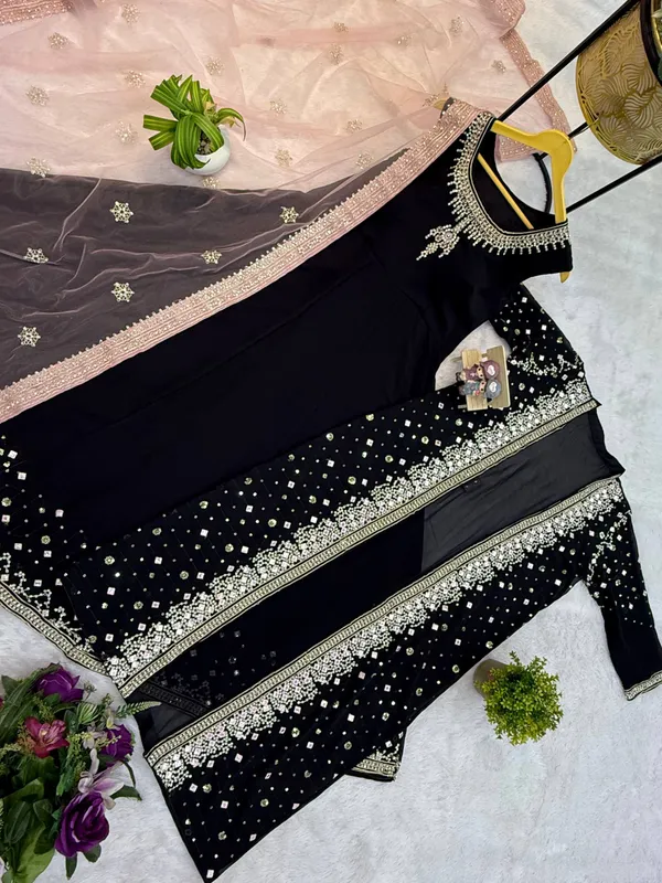 Black_Premium_And_Fancy_Design_Faux_Georgette_Suit_Set_For_Women