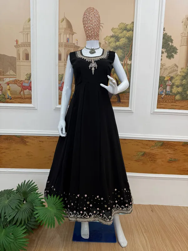 Black_Premium_And_Fancy_Design_Faux_Georgette_Suit_Set_For_Women