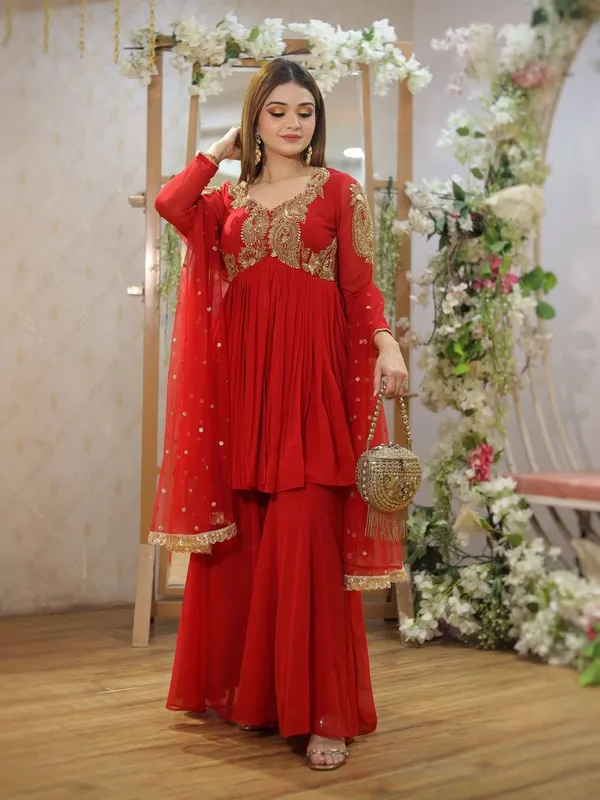 Red_Premium_And_Fancy_Design_Chinon_Suit_Set_For_Women
