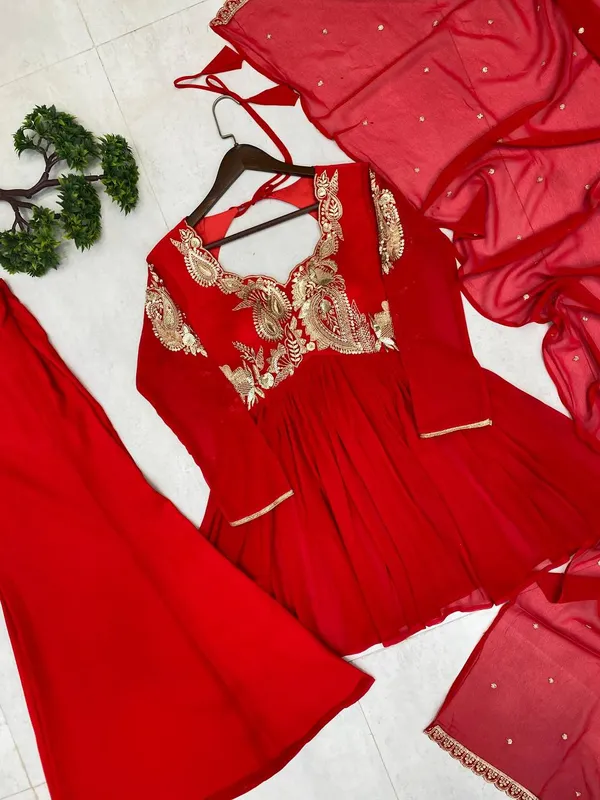 Red_Premium_And_Fancy_Design_Chinon_Suit_Set_For_Women