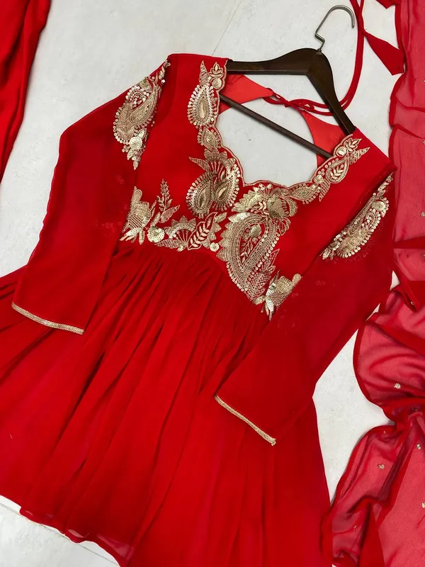 Red_Premium_And_Fancy_Design_Chinon_Suit_Set_For_Women