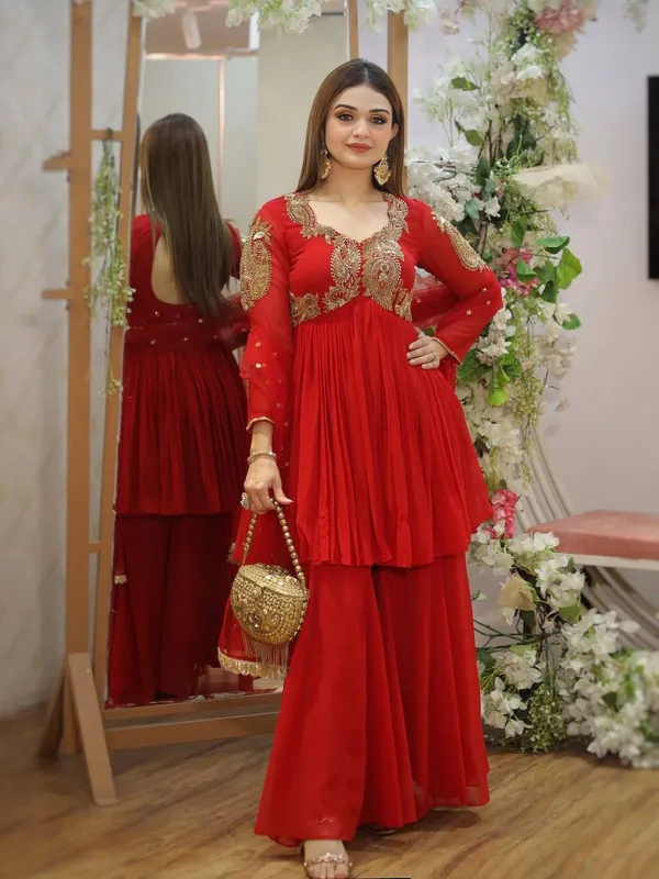 Red_Premium_And_Fancy_Design_Chinon_Suit_Set_For_Women