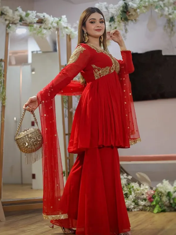 Red_Premium_And_Fancy_Design_Chinon_Suit_Set_For_Women