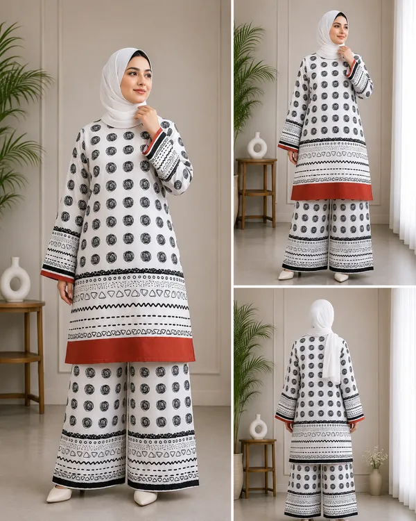 Off_White_Geometric_Printed_Rayon_Co-ord_Set_with_Rust_Border