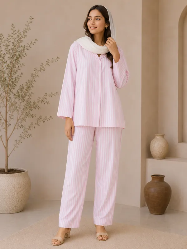 baby_pink_shirt_trouser_set_for_women