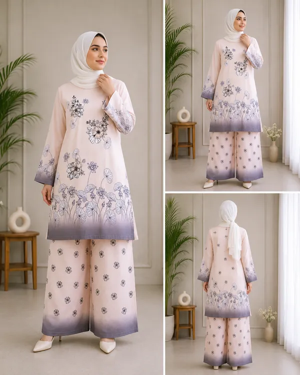 Beige_slub_Floral_Print_cord_set_For_Women