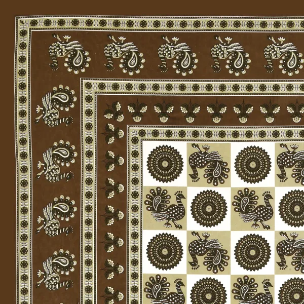 Brown_And_Beige_Cotton_Feel_Printed_Pillow_Cover_100_X_108_Inch