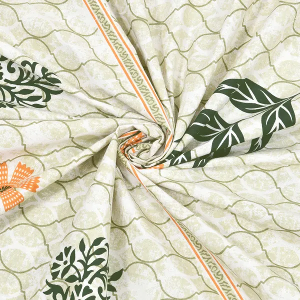 Green_And_Orange_Cotton_Feel_Printed_Bedding_Set_108_X_108_Inch