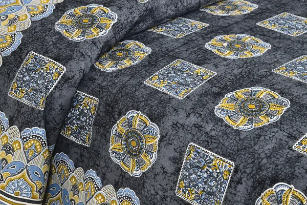 Blue_And_Yellow_Cotton_Feel_Printed_Bedsheet_108_X_108_Inch
