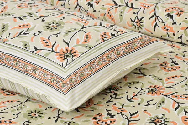 Peach_Green__Cotton_Feel_Printed_Bedding_Set_108_X_108_Inch