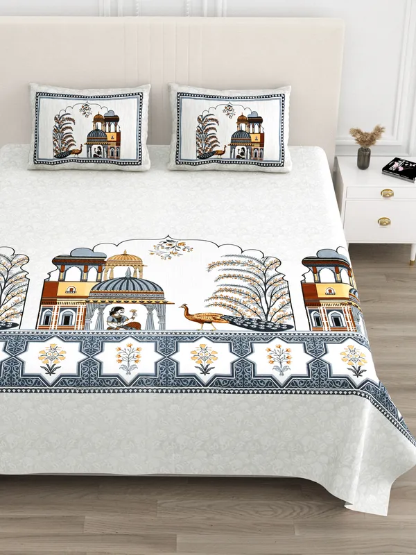 Blue_Cotton_Feel_Printed_Bedding_Set_100_X_108_Inch