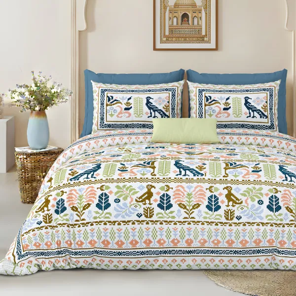 Blue_Cotton_Feel_Floral_Embroidery_Pillow_Cover_100_X_108_Inch