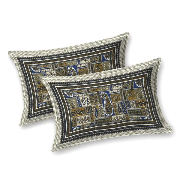 Gray_And_Green_Cotton_Feel_Printed_Bedding_Set_100_X_108_Inch