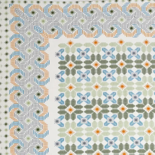 Light_Green_And_Rust_Cotton_Feel_Geometric_Print_Bedsheet_100_X_108_Inch