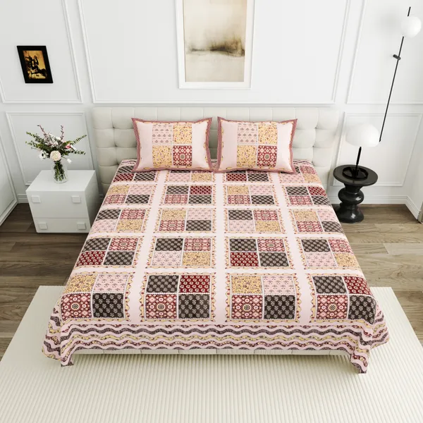 Orange_And_Green_Cotton_Feel_Printed_Pillow_Cover_95_X_108_Inch