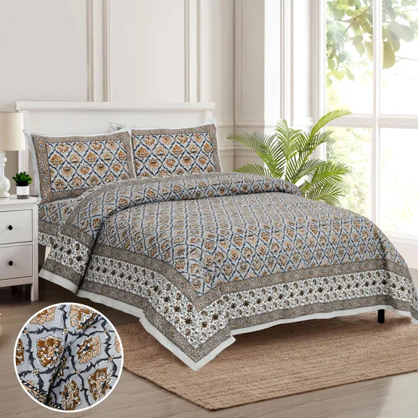 Orange_And_Gray_Cotton_Feel_Printed_Bedding_Set_108_X_108_Inch