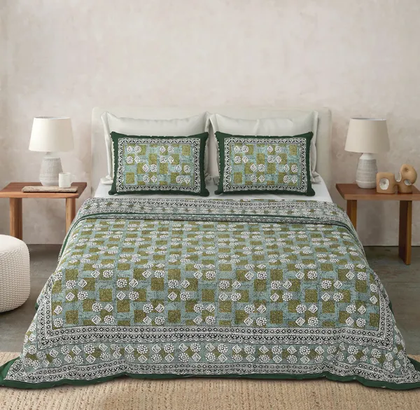 Green_Cotton_Feel_Printed_Pillow_Cover_100_X_108_Inch