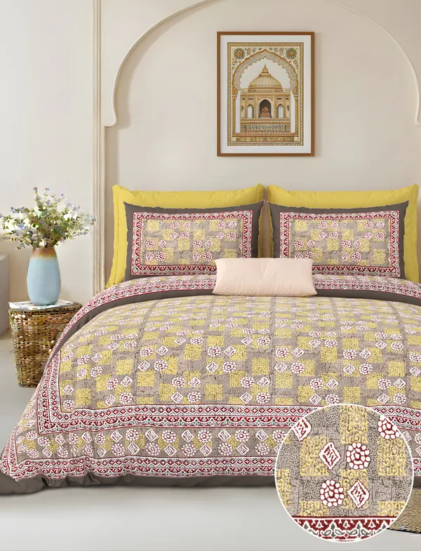 Pink_And_Mustard_Cotton_Feel_Printed_Cushion_Cover_100_X_108_Inch