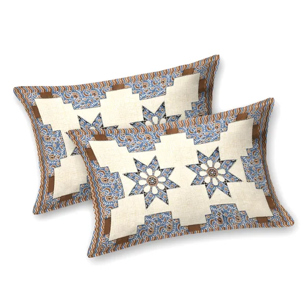 Blue_And_White_Cotton_Feel_Geometric_Print_Bedding_Set_95_X_108_Inch