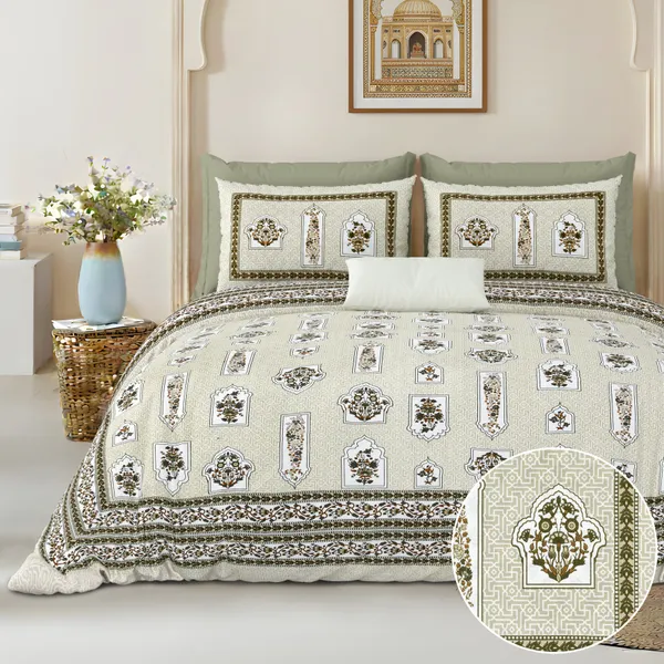 Beige_And_Green_Cotton_Feel_Printed_Pillow_Cover_108_X_108_Inch