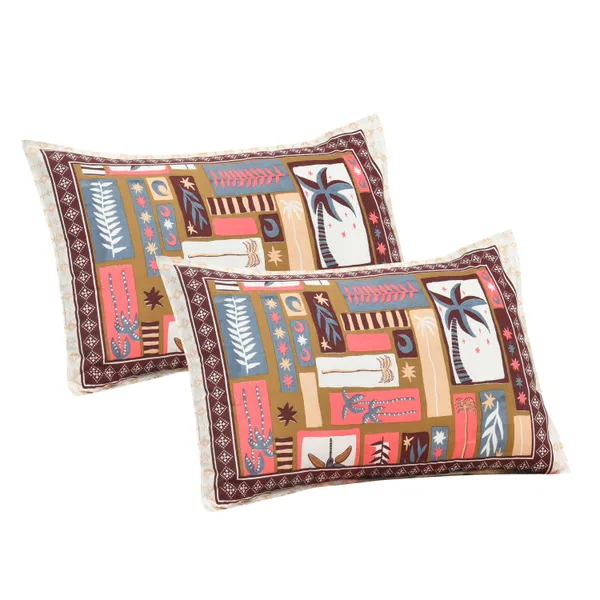 Pink__Cotton_Feel_Geometric_Print_Bedding_Set_108_X_108_Inch