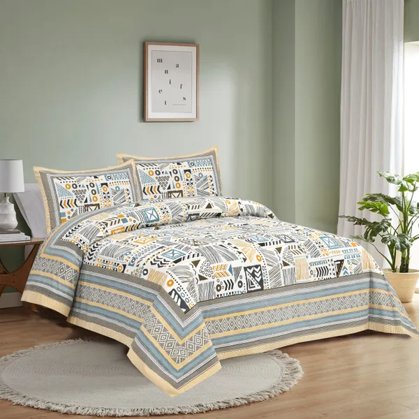 Multicolour_Cotton_Feel_Geometric_Print_Bedding_Set_108_X_108_Inch