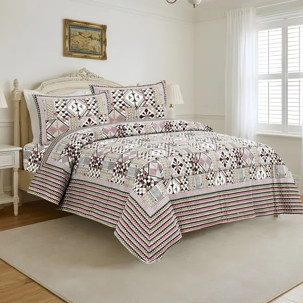 Gray__Cotton_Feel_Geometric_Print_Bedding_Set_108_X_108_Inch