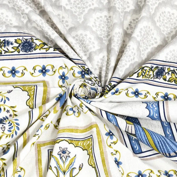 Blue_And_Green_Cotton_Feel_Printed_Bedsheet_100_X_108_Inch