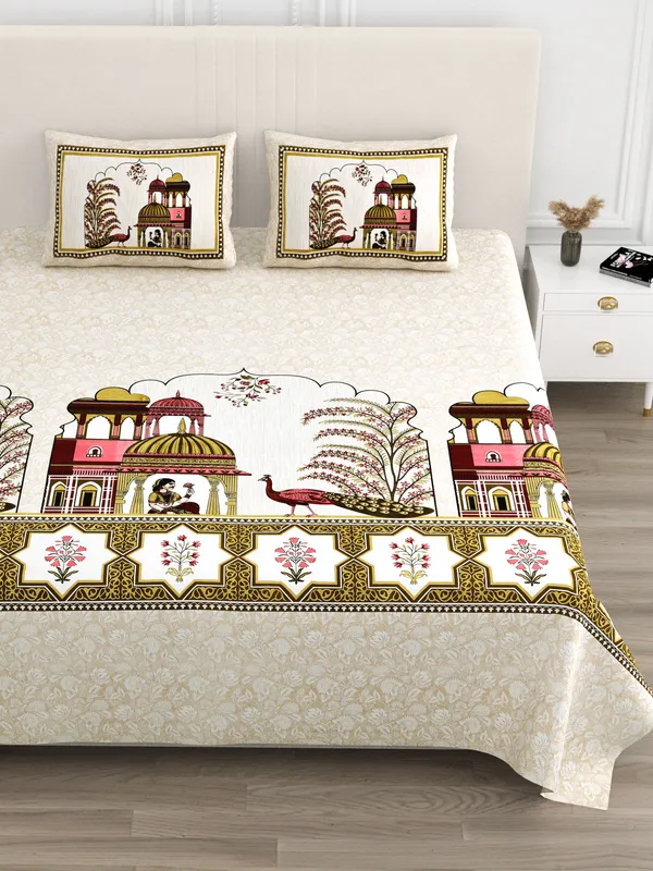 Olive_Green__Cotton_Feel_Printed_Bedding_Set_100_X_108_Inch