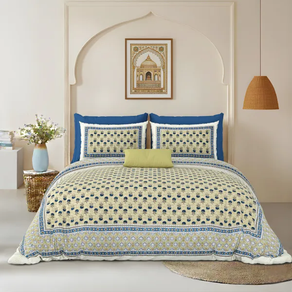 Yellow_And_Blue_Cotton_Feel_Printed_Pillow_Cover_100_X_108_Inch