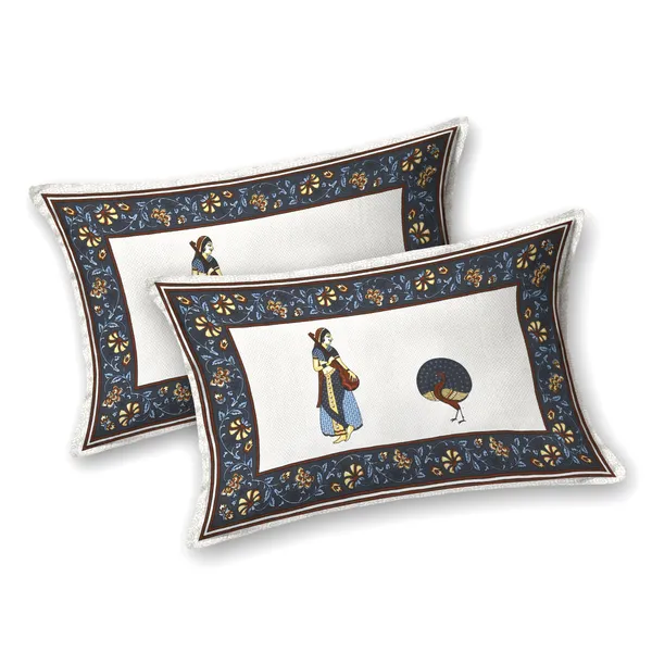 Dark_Green_Cotton_Feel_Mughal_Art_Pillow_Cover_100_X_108_Inch