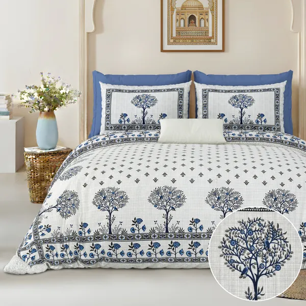 Blue_Cotton_Feel_Printed_Bedsheet_108_X_108_Inch