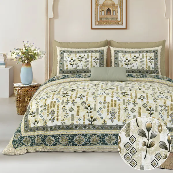 Green_Cotton_Feel_Printed_Bedding_Set_108_X_108_Inch