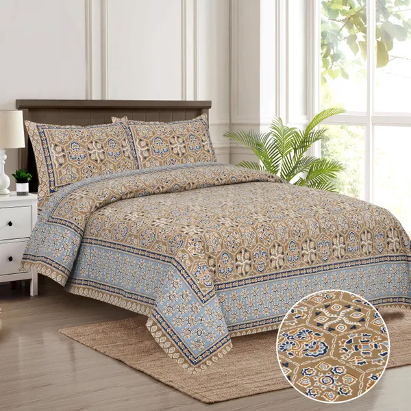 Beige__Cotton_Feel_Geometric_Print_Bedding_Set_100_X_108_Inch