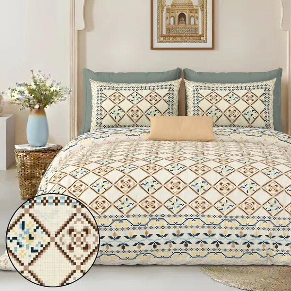 Mustard_Cotton_Feel_Geometric_Print_Bedsheet_100_X_108_Inch