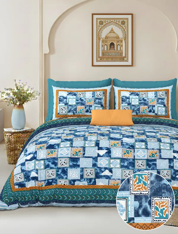 Blue_Cotton_Feel_Patchwork_Bedsheet_100_X_108_Inch